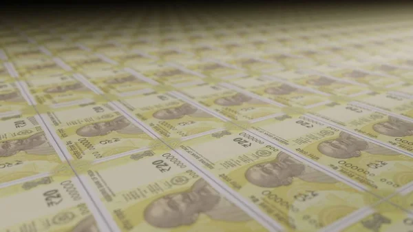 Indian Rupees Bills Money Printing Machine Illustration Printing Cash Banknotes — Zdjęcie stockowe