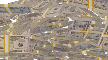 50 US dollar money composition. Financial background. Many banknotes and wads of money. Business or economy concept. Cash.