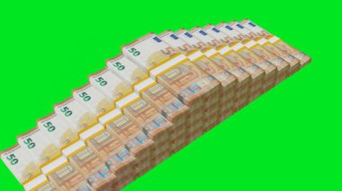 50 Euro money composition. Financial background. Many banknotes and wads of money. Business or economy concept. Cash.