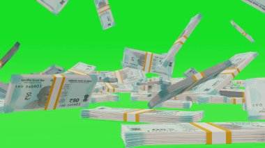 50 Indian rupees money composition. Financial background. Many banknotes and wads of money. Business or economy concept. Cash.