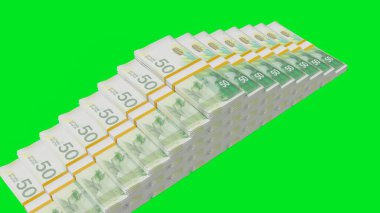 50 Israeli shekels money composition. Financial background. Many banknotes and wads of money. Business or economy concept. Cash.