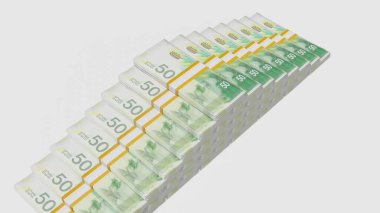 50 Israeli shekels money composition. Financial background. Many banknotes and wads of money. Business or economy concept. Cash.