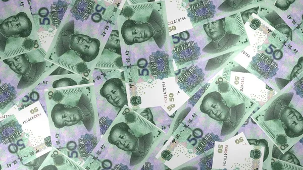 Chinese Yuan Money Composition Financial Background Many Banknotes Wads Money —  Fotos de Stock