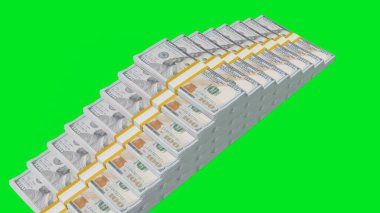 100 US dollar money composition. Financial background. Many banknotes and wads of money. Business or economy concept. Cash.