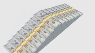 100 US dollar money composition. Financial background. Many banknotes and wads of money. Business or economy concept. Cash.
