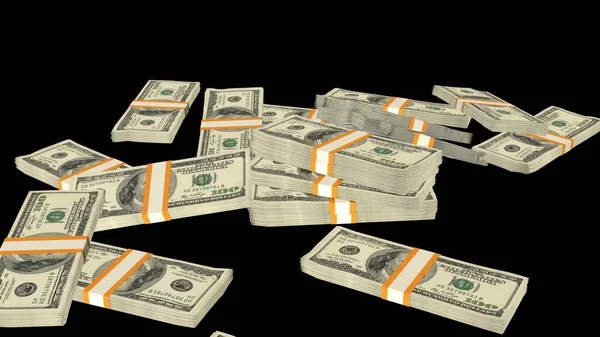 100 US dollar money composition. Financial background. Many banknotes and wads of money. Business or economy concept. Cash.