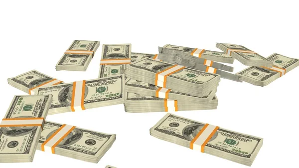 100 US dollar money composition. Financial background. Many banknotes and wads of money. Business or economy concept. Cash.