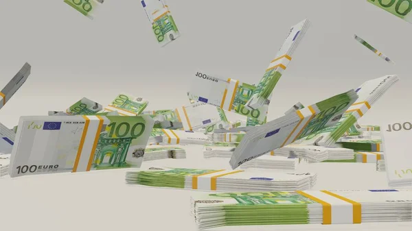 100 Euro Money Composition Financial Background Many Banknotes Wads Money — ストック写真