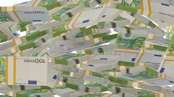 100 Euro Money Composition Financial Background Many Banknotes Wads Money — ストック写真