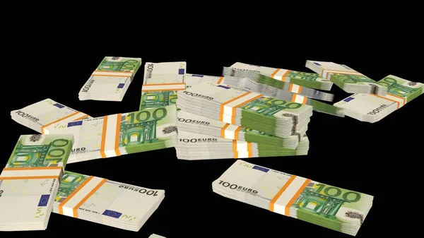 100 Euro Money Composition Financial Background Many Banknotes Wads Money — 스톡 사진