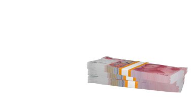 100 Chinese yuan money composition. Financial background. Many banknotes and wads of money. Business or economy concept. Cash.