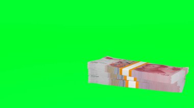 100 Chinese yuan money composition. Financial background. Many banknotes and wads of money. Business or economy concept. Cash.