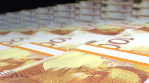 100 Израильских Шекелей Денежного Состава Финансовый Фон Много Банкнот Пачек — стоковое фото