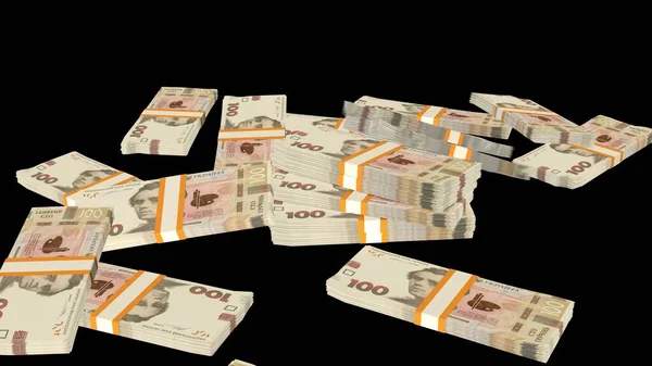 100 Ukrainian Hryvnia Money Composition Financial Background Many Banknotes Wads — Stockfoto