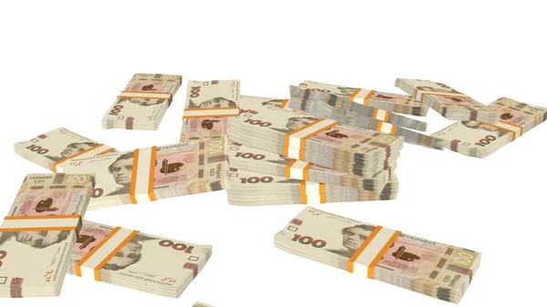 100 Ukrainian Hryvnia Money Composition Financial Background Many Banknotes Wads — Stockfoto