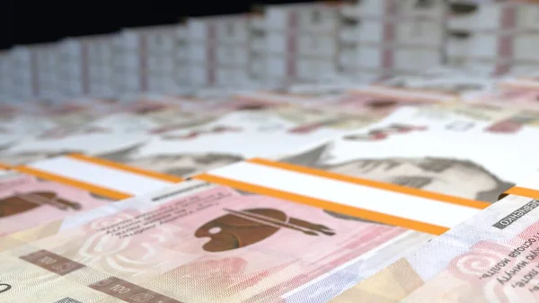 100 Українських Гривень Грошової Композиції Фінансове Походження Багато Банкнот Пучечок — стокове фото