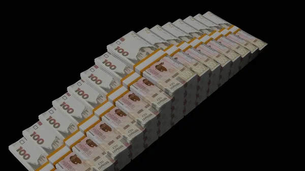 100 Ukrainian Hryvnia Money Composition Financial Background Many Banknotes Wads — 스톡 사진