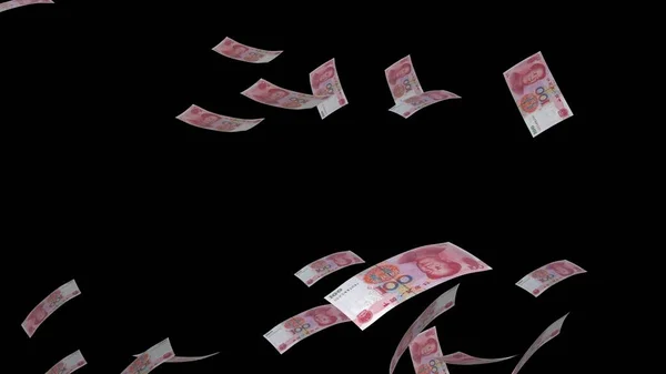 100 Chinese Yuan Money Composition Financial Background Many Banknotes Wads — Photo