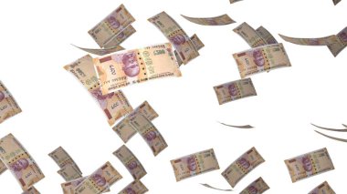 200 Indian rupees money composition. Financial background. Many banknotes and wads of money. Business or economy concept. Cash.