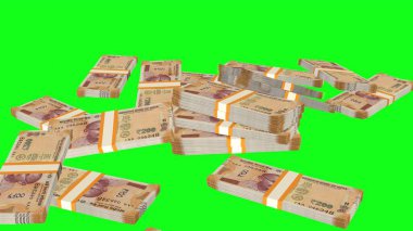 200 Indian rupees money composition. Financial background. Many banknotes and wads of money. Business or economy concept. Cash.