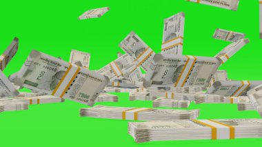 500 Indian rupees money composition. Financial background. Many banknotes and wads of money. Business or economy concept. Cash.