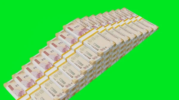 200 Indian Rupees Money Composition Financial Background Many Banknotes Wads — Stock fotografie