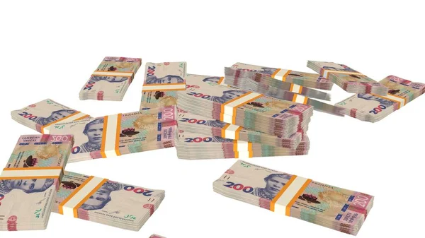 200 Ukrainian Hryvnia Money Composition Financial Background Many Banknotes Wads — Foto de Stock