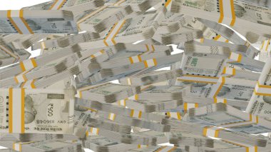 500 Indian rupees money composition. Financial background. Many banknotes and wads of money. Business or economy concept. Cash.