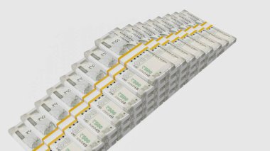 500 Indian rupees money composition. Financial background. Many banknotes and wads of money. Business or economy concept. Cash.