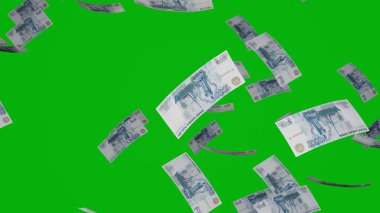 1000 Russian rubles money composition. Financial background. Many banknotes and wads of money. Business or economy concept. Cash.