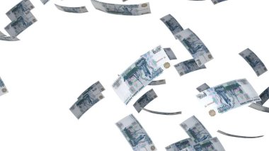 1000 Russian rubles money composition. Financial background. Many banknotes and wads of money. Business or economy concept. Cash.