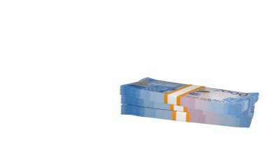 2000 Russian rubles money composition. Financial background. Many banknotes and wads of money. Business or economy concept. Cash.