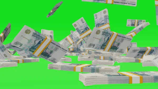 1000 Russian Rubles Money Composition Financial Background Many Banknotes Wads — ストック写真