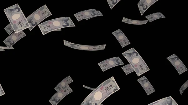1000 Japanese Yen Money Composition Financial Background Many Banknotes Wads — ストック写真