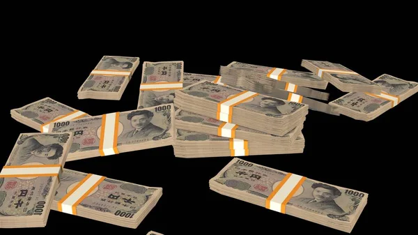 1000 Japanese Yen Money Composition Financial Background Many Banknotes Wads — Zdjęcie stockowe