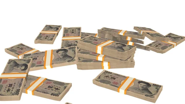 1000 Japanese Yen Money Composition Financial Background Many Banknotes Wads — Stockfoto