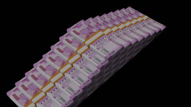 2000 Indian rupees money composition. Financial background. Many banknotes and wads of money. Business or economy concept. Cash.