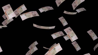 5000 South Korean won money composition. Financial background. Many banknotes and wads of money. Business or economy concept. Cash.