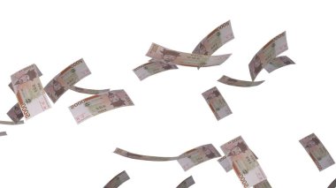 5000 South Korean won money composition. Financial background. Many banknotes and wads of money. Business or economy concept. Cash.