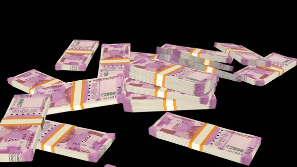 2000 Рік Індійський Рупій Фінансове Походження Багато Банкнот Пучечок Грошей — стокове фото