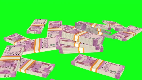 2000 Indian rupees money composition. Financial background. Many banknotes and wads of money. Business or economy concept. Cash.