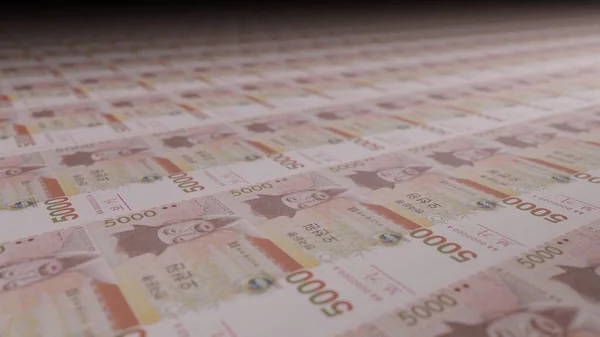 5000 South Korean Won Bills Money Printing Machine Illustration Printing — Fotografia de Stock