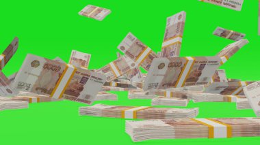 5000 Russian rubles money composition. Financial background. Many banknotes and wads of money. Business or economy concept. Cash.