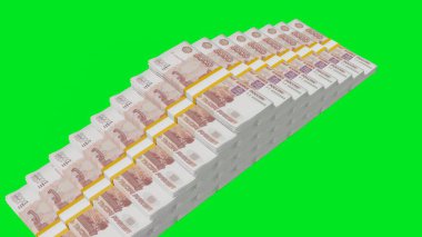 5000 Russian rubles money composition. Financial background. Many banknotes and wads of money. Business or economy concept. Cash.