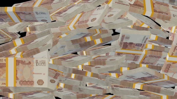 5000 Russian Rubles Money Composition Financial Background Many Banknotes Wads —  Fotos de Stock