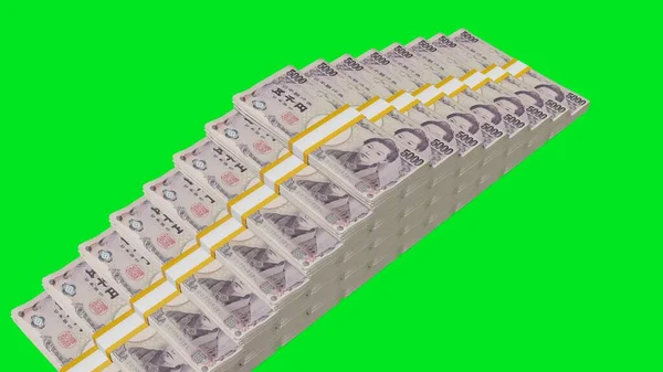 5000 Japanese Yen Money Composition Financial Background Many Banknotes Wads — Zdjęcie stockowe