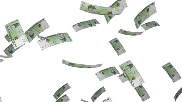 10000 South Korean Won Money Composition Financial Background Many Banknotes — Stockfoto