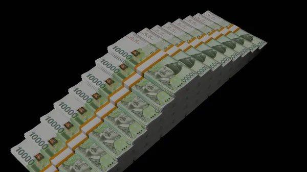 10000 South Korean Won Money Composition Financial Background Many Banknotes — ストック写真