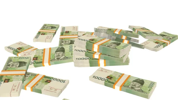 10000 South Korean Won Money Composition Financial Background Many Banknotes — Fotografia de Stock