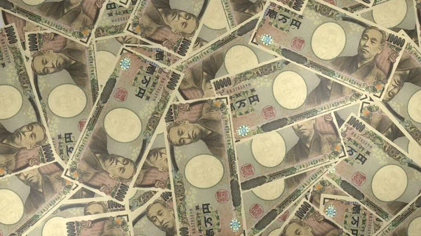10000 Japanese Yen Money Composition Financial Background Many Banknotes Wads —  Fotos de Stock